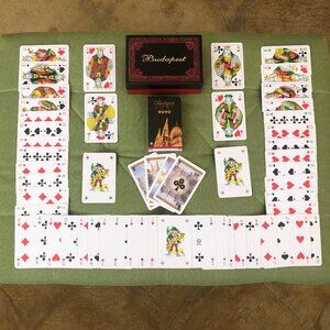 Collectible Budapest Souvenir Playing Cards In Decorative Wooden Display Box